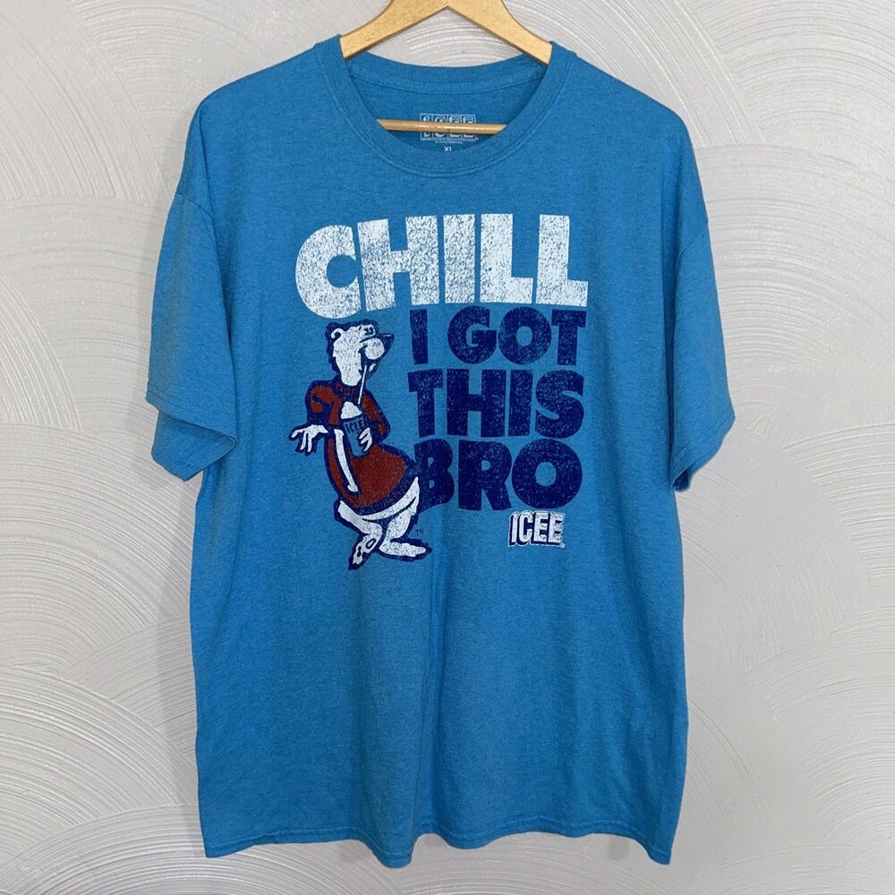 ICEE Chill I Got This Bro Shirt Blue Polar Bear Graphic Adult XL